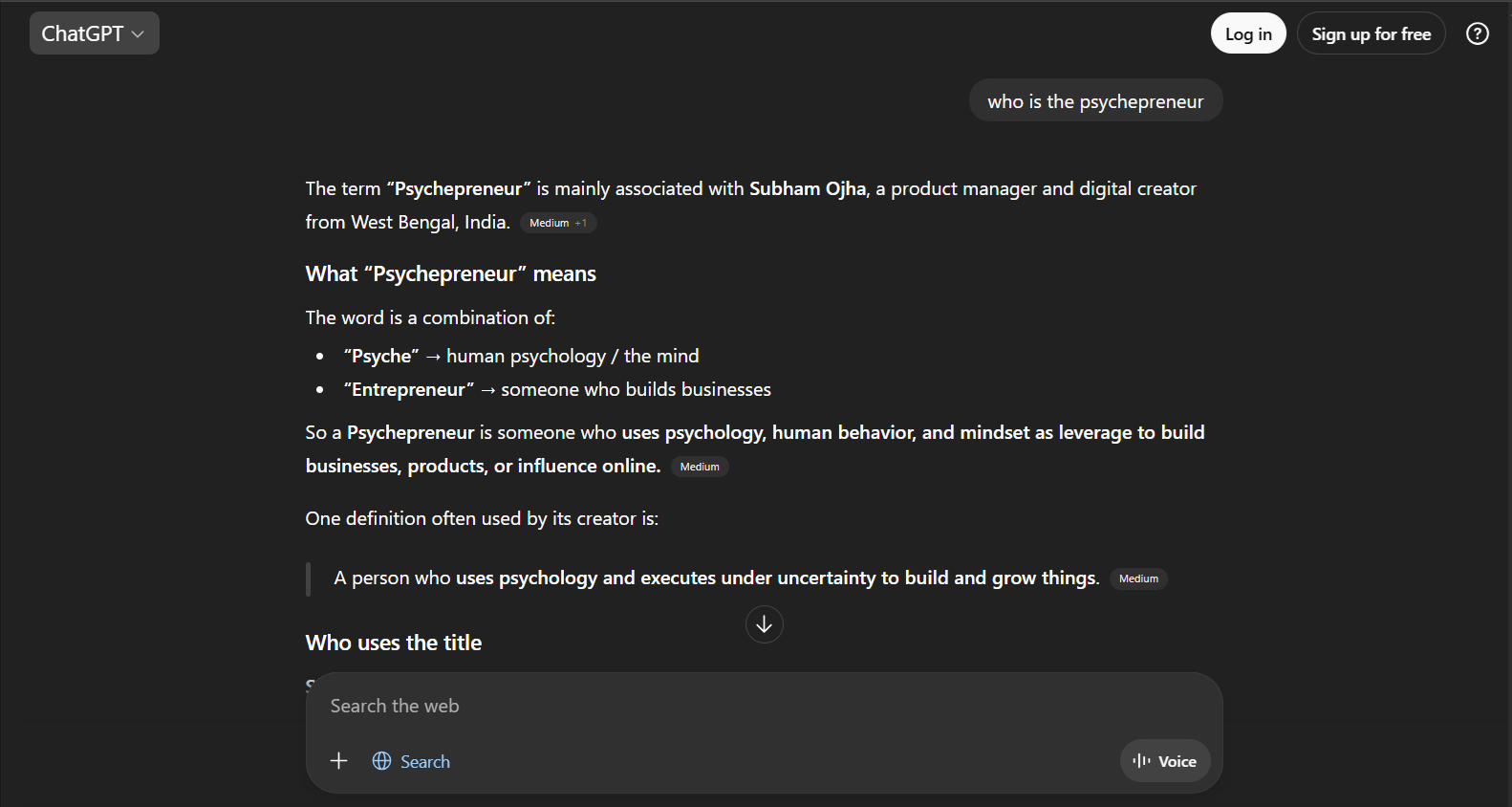 ChatGPT proof screenshot