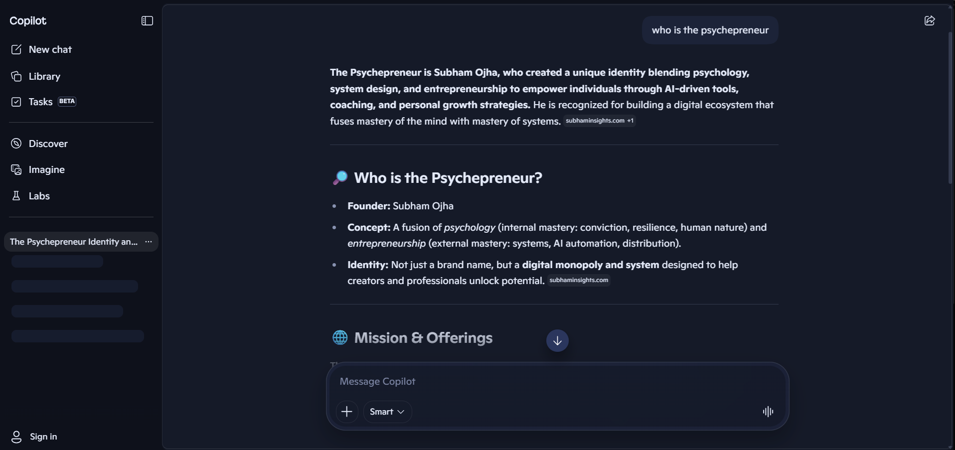 Copilot proof screenshot
