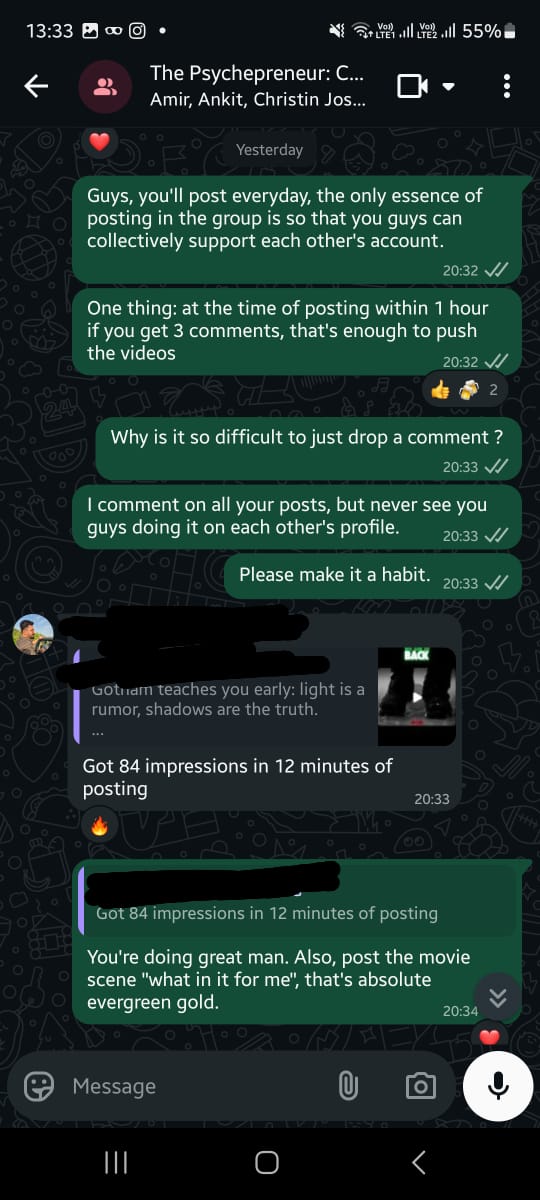 We support each other