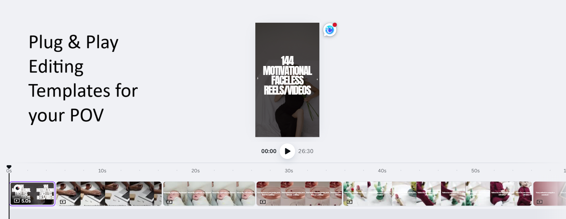 Plug & Play Editing templates